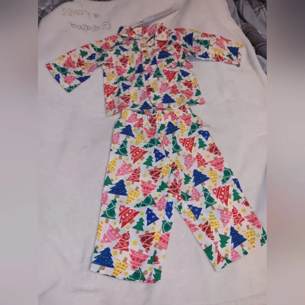 NWT Old Navy Christmas Tree Pajama Set | Festive Printed Sleepwear 6-12M